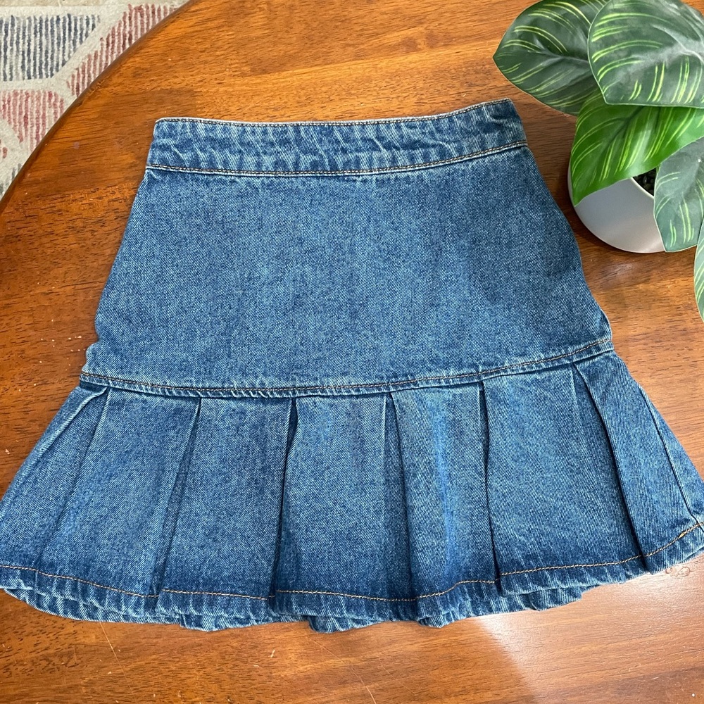 Lioness Princess Polly Pleated Denim Mini Skirt